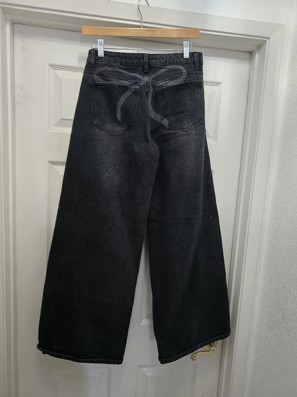Edikted Washed Black Wide Leg Jeans